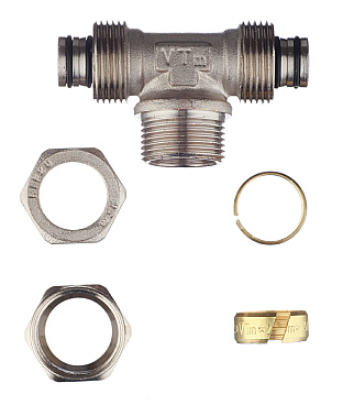 Тройник VALTEC (VTm.333.N.200520) 20 обж(ц) х 3/4 НР(ш) х 20 обж(ц)