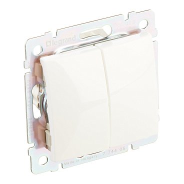 Выключатель Legrand Valena двухклавишный встраиваемый белый (694265)