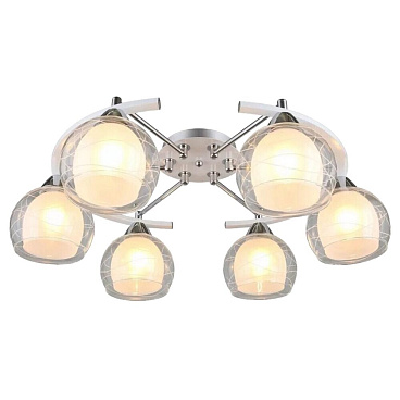 Люстра потолочная Schaffner Maillot E27 240 Вт 20 кв.м (4655-6 WH-CR)