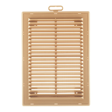 Решетка вентиляционная пластиковая приточно-вытяжная Era Р 183х253 мм с сеткой бежевая