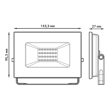 Прожектор светодиодный Gauss Elementary ДО-30 6500К 30 Вт IP65 черный