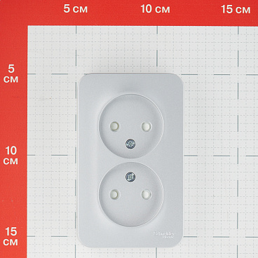 Розетка Systeme Electric Blanca накладная алюминий со шторками (BLNRA001213)