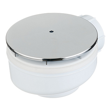 Сифон для душевого поддона АНИ пласт плоский слив d40 мм с декоративной крышкой d115 мм (E350C)