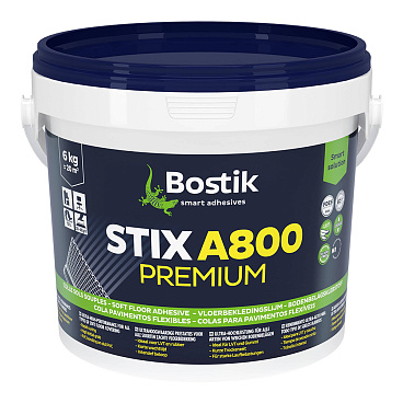 Клей акриловый однокомпонентный для гибких напольных покрытий Bostik Stix A800 Premium 6 кг