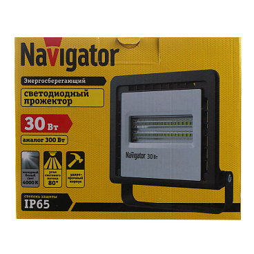 Прожектор светодиодный Navigator ДО-30 4000К 30 Вт IP65 черный