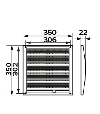Решетка вентиляционная пластиковая приточно-вытяжная Era РРП 350х350 мм регулируемая белая