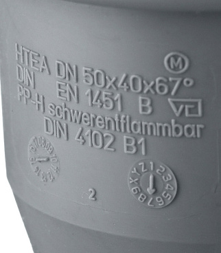 Тройник Ostendorf HTEA d50х40 мм 67° пластиковый для внутренней канализации (112310)