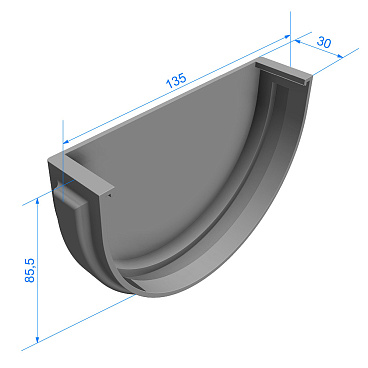 Заглушка желоба Docke Premium пластиковая d120 мм пломбир RAL 9003