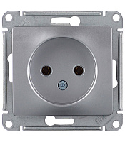 Розетка Systeme Electric Glossa встраиваемая алюминий (GSL000341)