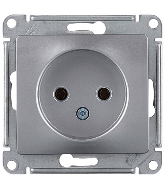Розетка Systeme Electric Glossa встраиваемая алюминий (GSL000341)
