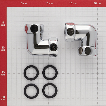 Соединитель угловой для полотенцесушителя 1 ВР(г) х 1 ВР(г) хром (2 шт.)