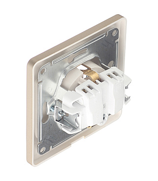 Розетка Systeme Electric Glossa встраиваемая титан со шторками с крышкой (GSL000448)