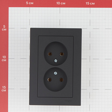 Розетка Systeme Electric AtlasDesign встраиваемая карбон (ATN001020)