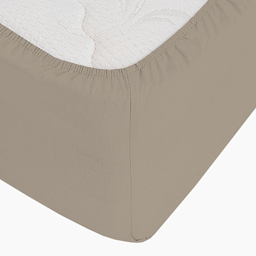 Простыня на резинке 120х200х30 см сатин латте Lorikeet Solo