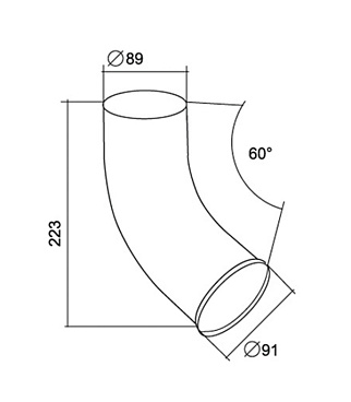Колено стока Grand Line металлическое d90 мм графитовый серый RAL 7024