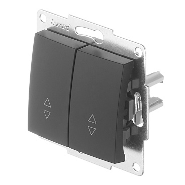 Переключатель Lezard Karina двухклавишный встраиваемый черный бархат (707-4288-106)