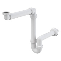 Сифон для раковины Alcadrain 1 1/4х40 мм со смещением без выпуска белый (A434/AG210521154)