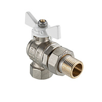 Кран шаровой латунный Valtec Base-ГОСТ 3/4 ВР(г) х 3/4 НР(ш) бабочка со сгоном угловой (VT.228S.NW.05)