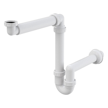 Сифон для раковины Alcadrain 1 1/4х40 мм со смещением без выпуска белый (A434/AG210521154)