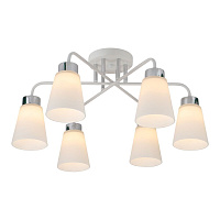 Люстра потолочная Schaffner Fattore E27 240 Вт 20 кв.м (4555-6 WH-CR)
