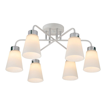 Люстра потолочная Schaffner Fattore E27 240 Вт 20 кв.м (4555-6 WH-CR)