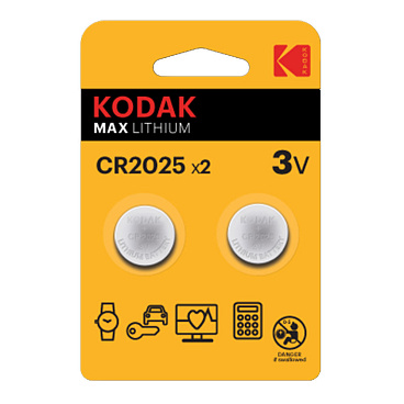 Батарейка Kodak Мax Lithium таблетка CR2025 3 В (2 шт.) (Б0037003)