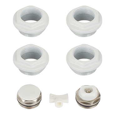 Набор присоединительный 1" х 3/4" для радиатора белый 7 предметов (685642)