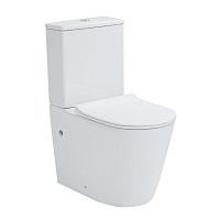 Унитаз-компакт Lavelly Breez безободковый с горизонтальным выпуском с сиденьем дюропласт микролифт белый (1039463)