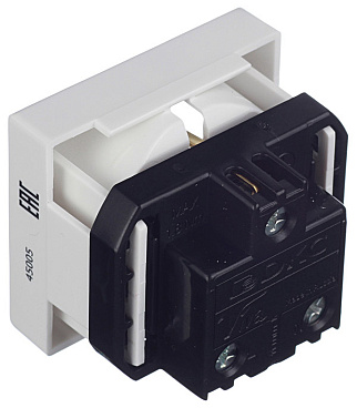 Розетка для кабель-канала DKC Viva белая со шторками 2 модуля (45005)