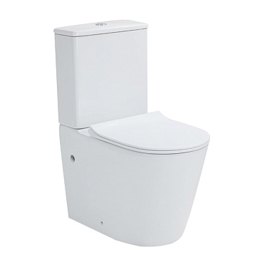 Унитаз-компакт Lavelly Breez безободковый с горизонтальным выпуском с сиденьем дюропласт микролифт белый (1039463)