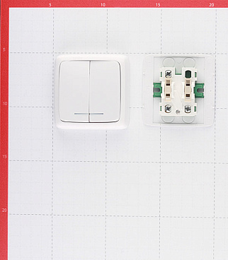 Выключатель Hegel Alfa двухклавишный накладной белый с подсветкой (ВА10-154)