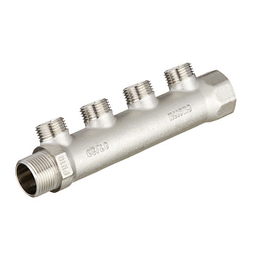 Коллектор Valtec 3/4 ВР(г) х 4 выхода 1/2 НР(ш) х 3/4 НР(ш) (VTc.500.N.0504)