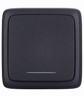 Выключатель Hegel Alfa одноклавишный накладной черный с подсветкой (ВА10-114-08)