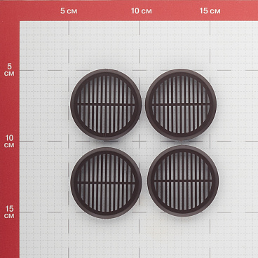 Решетка вентиляционная пластиковая переточная Era ДП d50,4 мм с фланцем d45 мм коричневая (4 шт.)