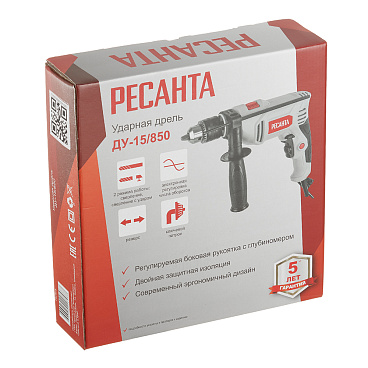 Дрель сетевая ударная Ресанта ДУ-15/850 850 Вт ключевой патрон (75/8/3)