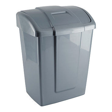 Контейнер для мусора Martika Форте с крышкой 13 л пластик серебристый