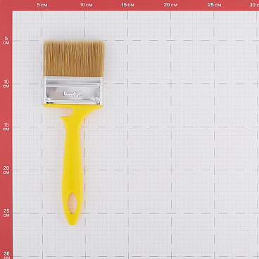 Кисть плоская искусственная щетина пластиковая ручка Wenzo Pro 70х12 мм для эмалей и лаков на водной основе