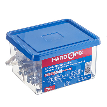 Дюбель-гвоздь Hard-Fix 6x80 мм цилиндрическая манжета нейлон (70 шт.)