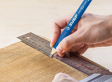 Строительный карандаш плотника ЗУБР, HB, 180мм, утолщенный стержень 3*6 мм, КСП, серия Профессионал