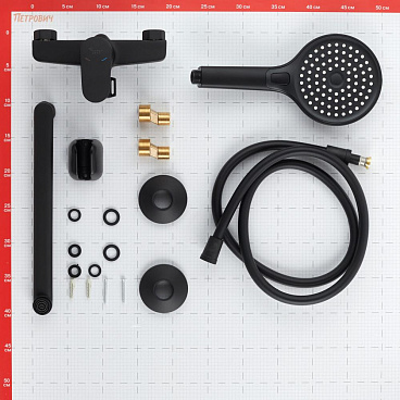 Смеситель для ванны Corsa Deco CX черный матовый однорычажный с длинным изливом с лейкой (FBTCX3B)