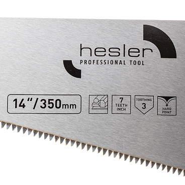 Ножовка по дереву Hesler 350 мм 7 зуб/дюйм крупный зуб