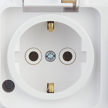 Блок выключатель и розетка Svet одноклавишный накладной белый (EV 0367-6120)