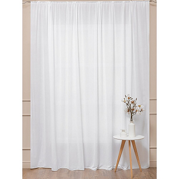 Тюль искусственный шелк белый 300х270 см Amore Mio (95538)