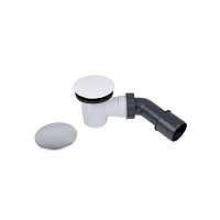 Сифон для душевого поддона Wirquin Турбийон 40-40/50 мм со съёмным стаканом слив d50 мм с выпуском d70 мм с соединением 40/50 мм хром/белый (30987197)