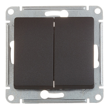 Переключатель Systeme Electric Glossa двухклавишный встраиваемый антрацит (GSL000765)