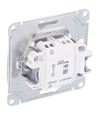 Выключатель Systeme Electric Glossa одноклавишный встраиваемый алюминий (GSL000311)