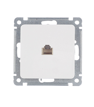 Розетка телефонная Hegel Master встраиваемая белая RJ11 (РСТ-400)