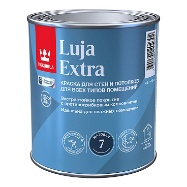 Краска моющаяся Tikkurila/Tikkivala Luja Extra матовая база А белая 0,9 л