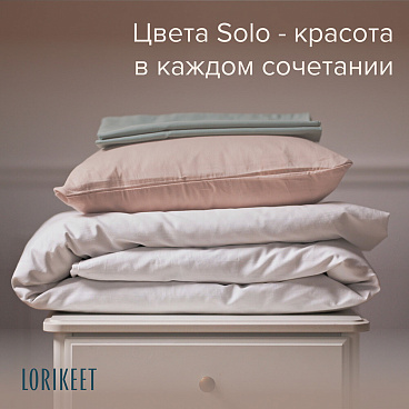 Комплект постельного белья Евро сатин Lorikeet Solo латте с простыней на резинке 160х200х30 см