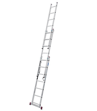 Лестница алюминиевая трансформер трехсекционная 7 ступеней Krause универсальная